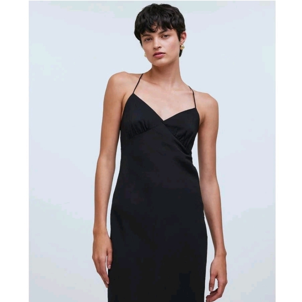 Madewell Black Midi Dress‎ with Spaghetti Straps - Picture 4 of 10